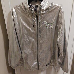 Victoria's Secret PINK Fashion Show Bling Campus Anorak Hoodie Jacket Size M/L